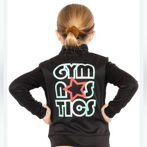 Gymnastics‎ Jacket Stretch is Comfort Glitter Size Medium  (8) Child Black